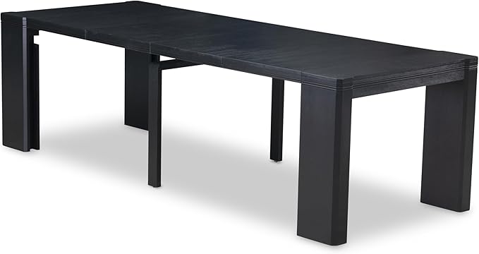X12VE-0C6-50 - 14-Pc Dining Room Set a Rectangular Dining Table with a coffee Table and 12 Dark Gotham Grey Linen Fabric kitchen Chair, 39x120 Inch, Wire Brushed Black