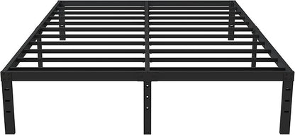 16 Inch Queen Bed Frame No Box Spring Required, Metal Platform Queen Size Bed Frames with 14 Inch Storage, 3,500 lbs Heavy Duty Steel Slats Support, Easy Assembly Mattress Foundation