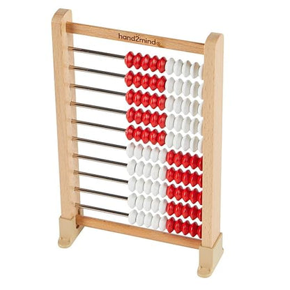 hand2mind Mini 100-Bead Wooden Rekenrek Abacus, Abacus for Kids Math, Wooden Counting Math Manipulatives, Bead Counters for Kids Math, Learn Counting and Numbers, Homeschool Supplies (Set of 1)
