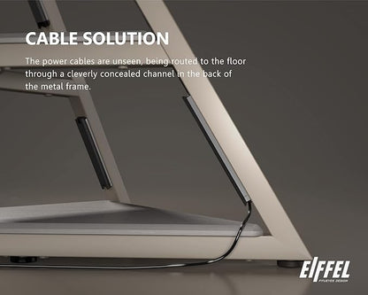 FITUEYES Design Corner TV Stand for 32 43 50 55 65 Inch TVs, Small Spaces Floor TV Stand Rolling TV Cart for LCD/LED Flat Curved Screens, Modern Living Room Television Stands, Eiffel Series, Camel