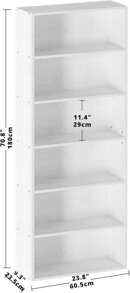 IRONCK Bookshelves and Bookcases Floor Standing 6 Tiers Display Storage Shelves 70 in Tall Bookcase Home Decor Furniture for Home Office, Living Room, Bed Room