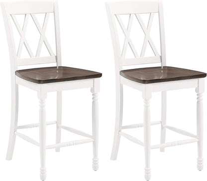 Crosley Furniture Shelby Wood X Back Counter Height Bar Stools Set of 2