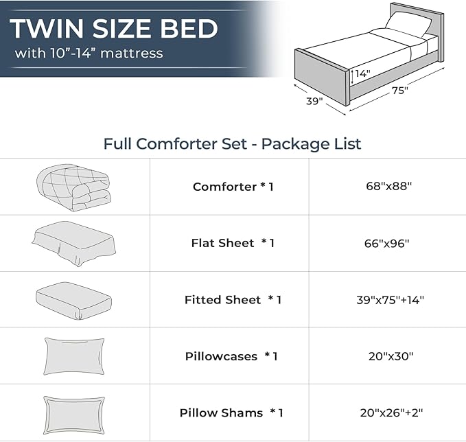 HEVUMYI Black Twin Comforter Set - 5-Piece All Season Bed in a Bag Twin, Ultra Soft Bedding Set with Comforter, Flat Sheet, Fitted Sheet, Pillowcases, Pillow Shams, Black