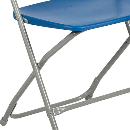 Flash Furniture Hercules Series Plastic Folding Chairs for Parties and Weddings, Stackable Commercial Event Seats, Set of 10, Blue