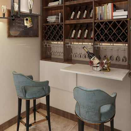 Need Small Fold Down Table Wall Mounted Heavy Duty Small Folding Wall Table Length 30 inches Width 20 inches Perfect Addition to Laundry Room/Home Bar/Kitchen & Dining Room AC15DW(7650)