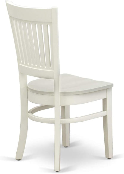 East West Furniture BOVA5-LWH-W 5 Piece Dining Room Furniture Set Includes a Round Kitchen Table and 4 Dining Chairs, 42x42 Inch, Linen White