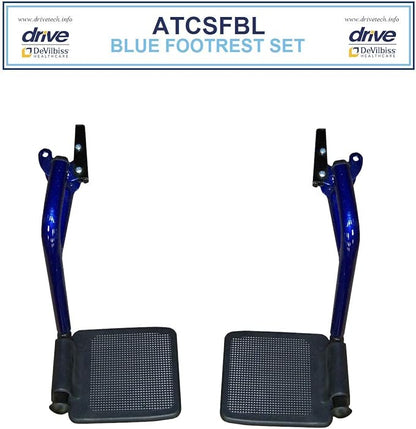 Drive Replacement Parts for Transport Chair ATC17 & 19 - Footrest Blue - Pair