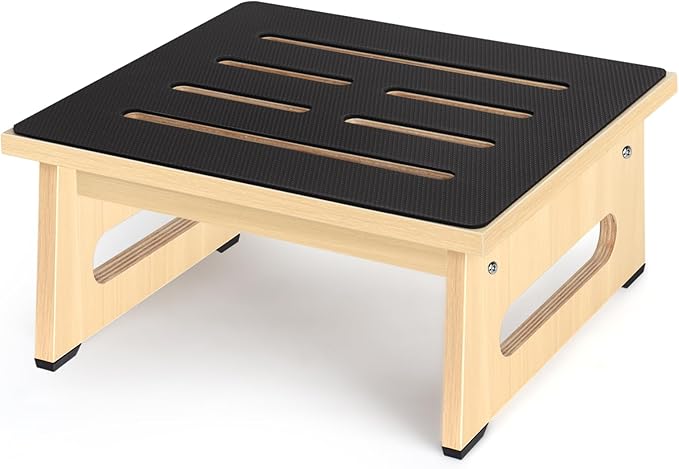 One Step Stool for Adults Seniors with Non-Slip Rubber Stepping Feet, Heavy Duty Platform Step Stools, 6.9 in Portable Bed Steps for High Beds for Bathroom, Bedroom, Kitchen & Kids Bedside Support