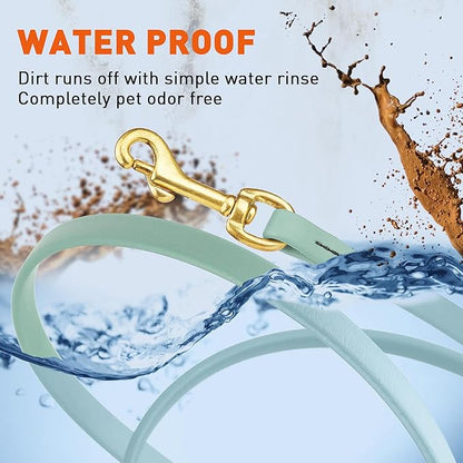Viper Biothane K9 Working Dog Leash Waterproof Lead for Tracking Training Schutzhund Odor-Proof Long Line with Solid Brass Snap for Puppy Medium and Large Dogs, 15ft Sage Green