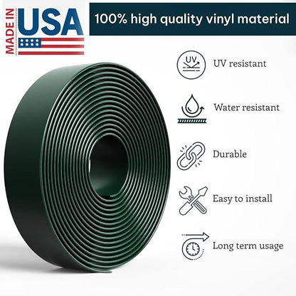 KOMORAX Sherwood Green 1.5" Wide 20' Length Chair Vinyl Strap Strapping for Patio Lawn Garden Outdoor Furniture Matte Finish Color