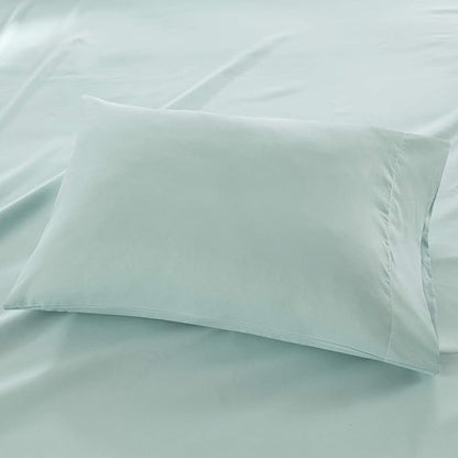 Madison Park 3M Microcell Bed Sheet Set Color Fast, Wrinkle and Stain Resistant, Soft Sheets with 16" Deep Pocket All Season, Cozy Bedding-Set, Matching Pillow Case, King, Seafoam, 4 Piece (MP20-2391)