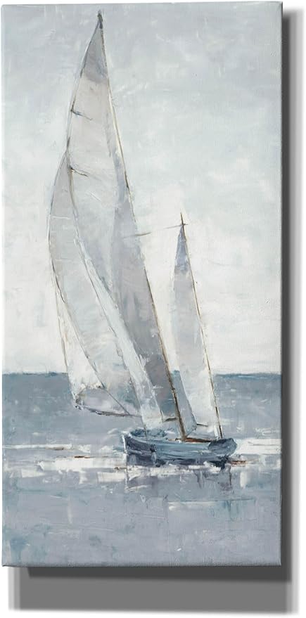 Epic Graffiti "Grey Seas I by Ethan Harper, Canvas Wall Art, 12"x24"
