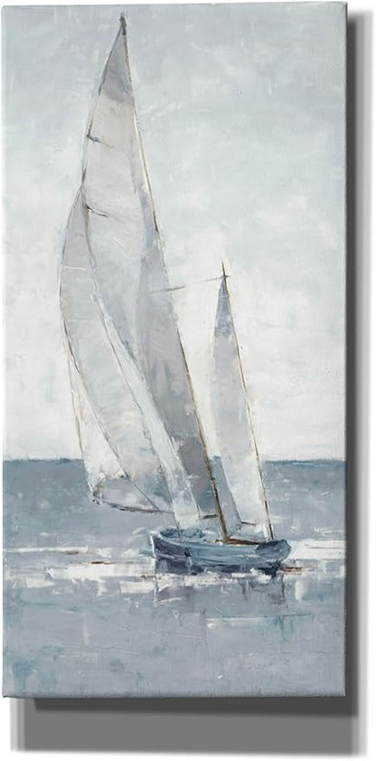 Epic Graffiti "Grey Seas I by Ethan Harper, Canvas Wall Art, 12"x24"