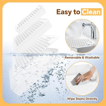 Adjustable 3 Steps Litter Box Ramp,Cat Litter Catcher, Cat Litter Box Step for Small & Elderly Cats,Easy to Clean,White