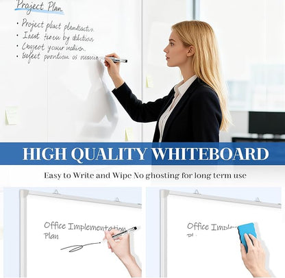 60" x 48" Double-Sided Large White Board, Foldable Magnetic Whiteboard Dry Erase Portable Wall Hanging Whiteboards for Home, School, Office