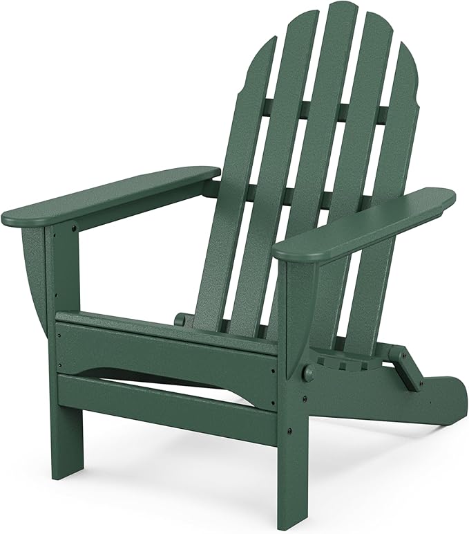 POLYWOOD AD5030GR Classic Folding Adirondack Chair, 38.5" x 31.25" x 33.5", Green