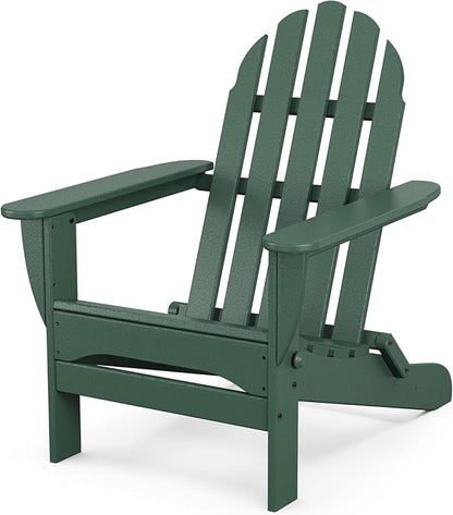 POLYWOOD AD5030GR Classic Folding Adirondack Chair, 38.5" x 31.25" x 33.5", Green