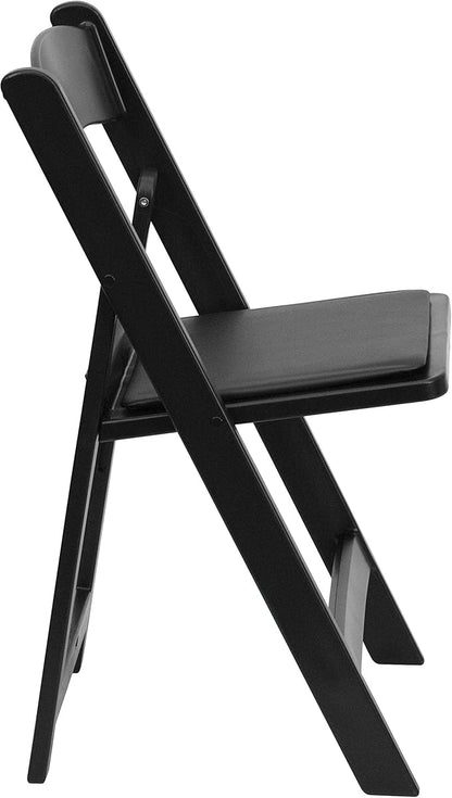 Flash Furniture Hercules Series Folding Chair - Black Resin - 2 Pack 800LB Weight Capacity Comfortable Event Chair - Light Weight Folding Chair