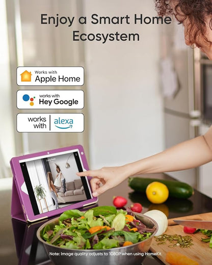 eufy Security 4K UHD Indoor Camera E30,360° Pan Tilt,AI Auto Tracking,Color Night Vision,Pet/Baby Camera with Two-Way Audio,AI Human/Pet Detection,Works with HomeKit,No Monthly Fee, Black