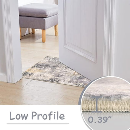 Lahome Modern Abstract Area Rug - 2x3 Small Gray Bath Rug Soft Washable Non-Slip Contemporary Entryway Rug, Throw Doormat Indoor Entrance Floor Accent Carpet for Kitchen