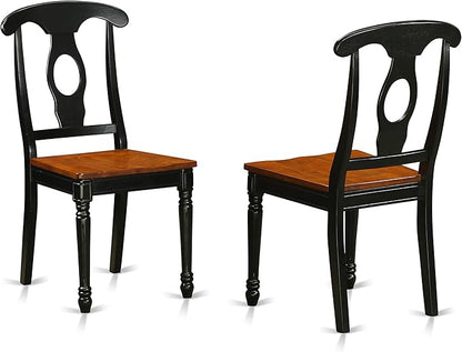 East West Furniture MZKE5-BCH-W 5 Piece Modern Dining Table Set Includes a Rectangle Wooden Table with Dropleaf and 4 Dining Chairs, 36x54 Inch, Black & Cherry