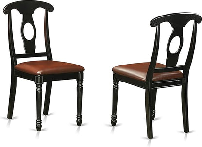 East West Furniture LGKE7-BLK-LC 7 Piece Modern Dining Table Set Consist of a Rectangle Wooden Table with Butterfly Leaf and 6 Faux Leather Dining Room Chairs, 42x84 Inch, Black