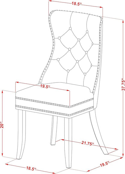East West Furniture DODA7-MAH-26 7 Piece Dining Room Set Consists of a Rectangle Wooden Table with Butterfly Leaf and 6 Polyester Fabric Upholstered Chairs, 42x78 Inch, Mahogany