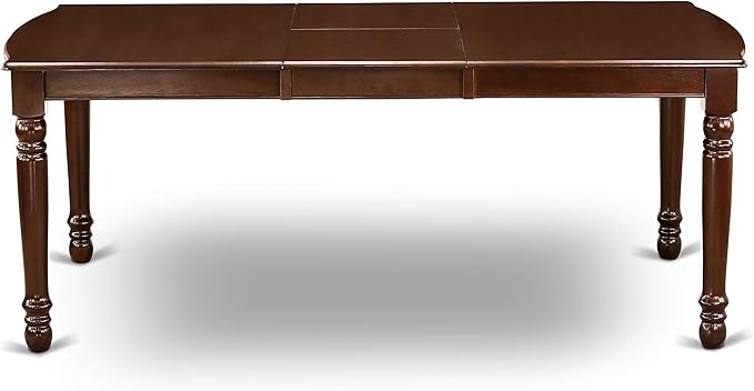 East West Furniture DOCE7-MAH-10 7 Piece Dinette Set Consist of a Rectangle Dining Room Table with Butterfly Leaf and 6 Dahlia Linen Fabric Parsons Dining Chairs, 42x78 Inch, Mahogany