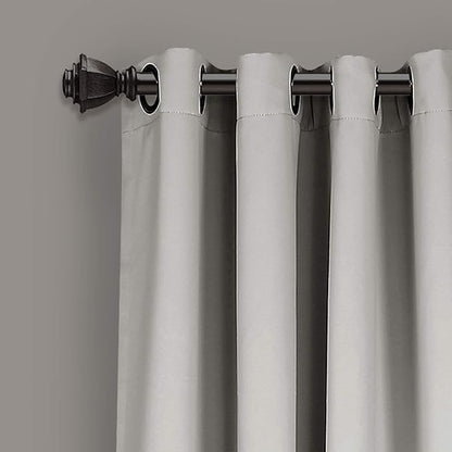 Lush Decor Insulated Grommet Blackout Window Curtain Panels, Pair, 52" W x 95" L, Light Gray - Classic Modern Design - Chic Window Decor - Long Curtains For Living Room, Bedroom, Or Dining Room