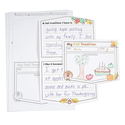 Really Good Stuff Ready-to-Decorate Fall Traditions Pennant Posters - Set of 24