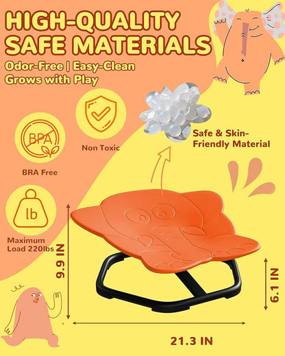21" L × 19" W Spinning Chair for Autistic Kids, Sensory Toys for Kids with Autism, Sit and Spin, Toddlers & ADHD Children, Sensory Products Swivel Chair, Orange