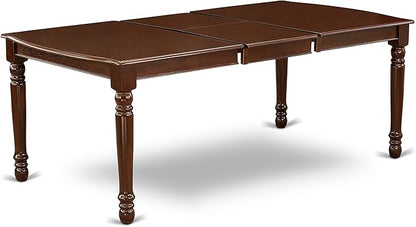 East West Furniture DODA7-MAH-W 7 Piece Kitchen Table & Chairs Set Consist of a Rectangle Dining Room Table with Butterfly Leaf and 6 Solid Wood Seat Chairs, 42x78 Inch, Mahogany