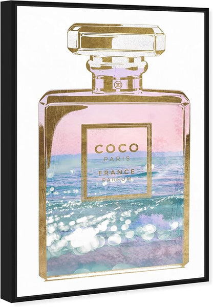 The Oliver Gal Artist Co. Fashion and Glam Wall Art Canvas Prints Blush Ocean Spray Perfume Home Décor, 36" x 54", Black Floating Frame