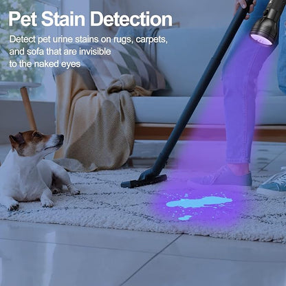 Vansky Black Light UV Flashlight, Upgraded 51 LED 395nm Blacklight Pet Urine Detector for Dog/Cat Urine, Dry Stains, Bed Bug, Matching with Pet Odor Eliminator(Batteries are Included)