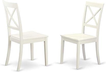 East West Furniture LGBO7-LWH-W 7 Piece Kitchen Table Set Consist of a Rectangle Dining Table with Butterfly Leaf and 6 Dining Room Chairs, 42x84 Inch, Linen White