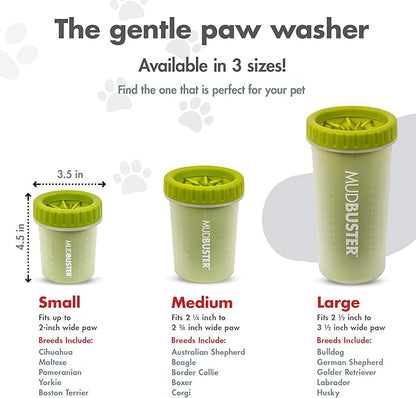 Dexas Green Small Dog Paw Cleaner for Dogs - Premium Quality Pet Supplies and Dog Accessories - Cleans Mud and Dirt - Easy to Use and Clean - Patented Product - BPA Free