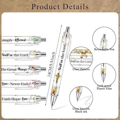 10 PCS Bible Verse Pens, Christian Pen Set, Christian Ballpoint Pens for School Office Church Supplies