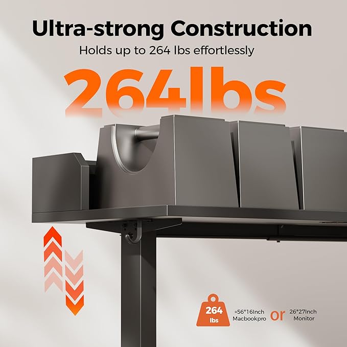 Agilestic L Shaped Standing Desk, Adjustable Height Corner Gaming Desk with Shelf, Sit Stand Up Desk, 63 x 55 Inch Home Office Computer Table, Black