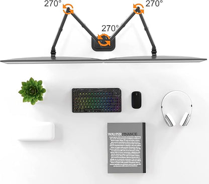 Pholiten Dual Monitor Stand, Heavy Duty Adjustable Monitor Arm Desk Mount for 2 Screens up to 42Inches, Tilt, Swivel, Rotate, Supports Tilt, Swivel, Rotate, Supports 22 lbs per Arm,Black