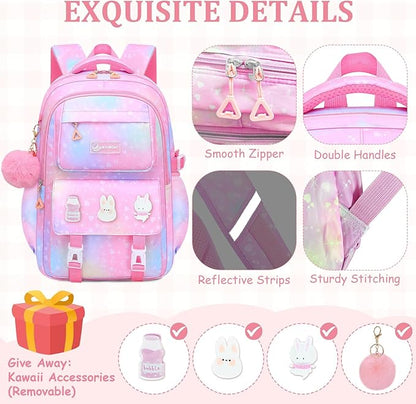 Kids Backpacks for Girls - Cute Girls Backpack for Elementary, Middle and High School Students - 18" School Bookbag