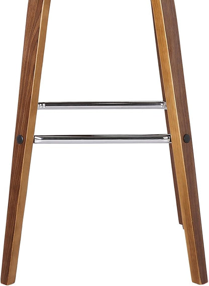 Vienna 30" Swivel Bar Stool in Walnut Wood Finish with Cream Faux Leather - Set of 3