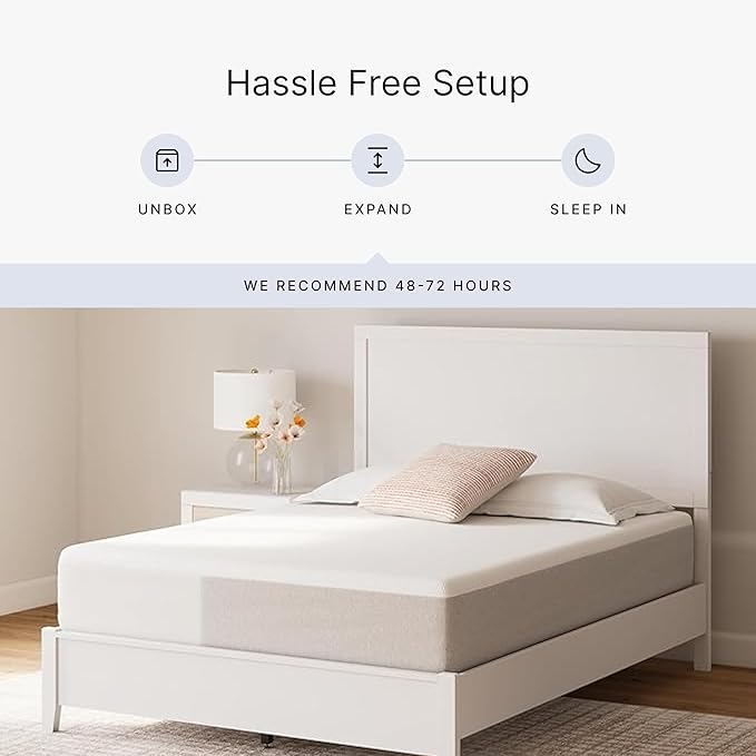 Signature Design by Ashley Queen Size Cool Max 12 Inch Medium Plush Cooling Gel Infused Memory Foam Mattress for Pressure Relief, Fiberglass Free, Mattress in A Box