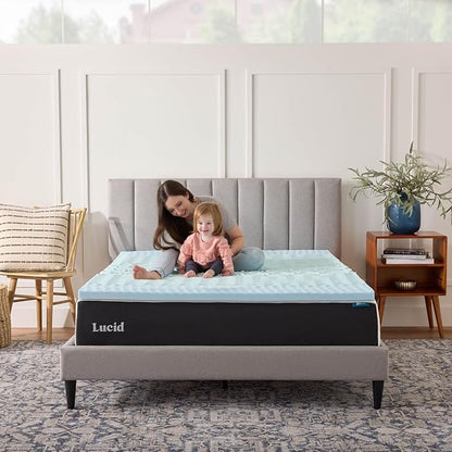 LUCID Gel Infused Memory Foam Mattress Topper – 2 Inch Mattress Topper – 5 Comfort Zones Relieve Pressure – CertiPUR-US Certified Foam - Full