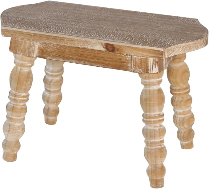 Wooden Bathroom Wood Foot Stool for Adults Kids, Bedside Step Planter Stool for Kitchen(Natural)