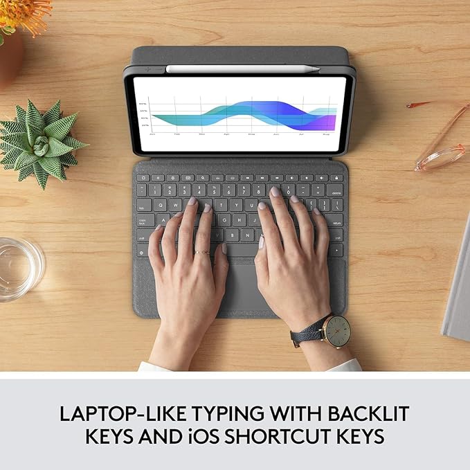 Logitech Folio Touch iPad Keyboard Case with Trackpad and Smart Connector for iPad Pro 11-inch (1st, 2nd, 3rd Generation) – Grey (Renewed)