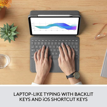 Logitech Folio Touch iPad Keyboard Case with Trackpad and Smart Connector for iPad Pro 11-inch (1st, 2nd, 3rd Generation) – Grey (Renewed)