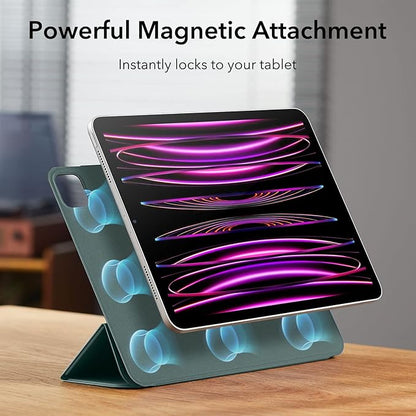 ESR for iPad Pro 12.9 6th/5th/4th Gen, iPad Air 13 Inch Case M3/M2 (2025/2024), Powerful Magnetic Attachment, Slim Trifold Stand Case, Supports Pencil Pro & PUSB-C, Rebound Series, Green