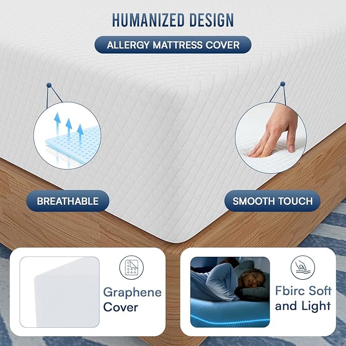 FDW | 12 Inch King Mattress | Medium Firm | Gel Memory Foam Mattress | White | Bed in a Box, CertiPUR-US Certified | Pressure Relief, Cooling Ventilated Foam | Washable Removable Cover