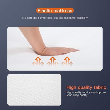 FDW | 8 Inch Full Mattress | Medium Firm | Gel Memory Foam Mattress | White | Bed in a Box, CertiPUR-US Certified | Pressure Relief, Cooling Ventilated Foam | Washable Removable Cover