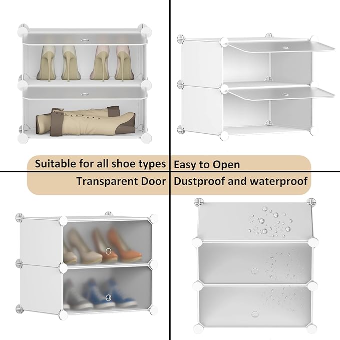 HOMIDEC Shoe Storage, 10-Tier Shoe Rack Organizer for Closet 20 Pair Narrow Shoes Shelf Cabinet for Entryway, Bedroom and Hallway